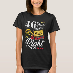 Camiseta 46 Años Siendo La Sra. Siempre Parejas Muy Gracios
