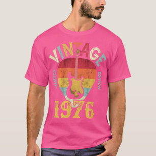 Camiseta 46 añosVintage de 1976 Púa de guitarra 46º cumplea