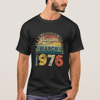 Camiseta 46. Decoración De Cumpleaños Marzo 1976 Hombres Mu