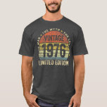 Camiseta 46 Years Old Vintage 1976 Limited Edition 46th<br><div class="desc">46 Years Old Vintage 1976 Limited Edition 46th Birthday Gift. Perfect gift for your dad,  mom,  papa,  men,  women,  friend and family members on Thanksgiving Day,  Christmas Day,  Mothers Day,  Fathers Day,  4th of July,  1776 Independent day,  Veterans Day,  Halloween Day,  Patrick's Day</div>