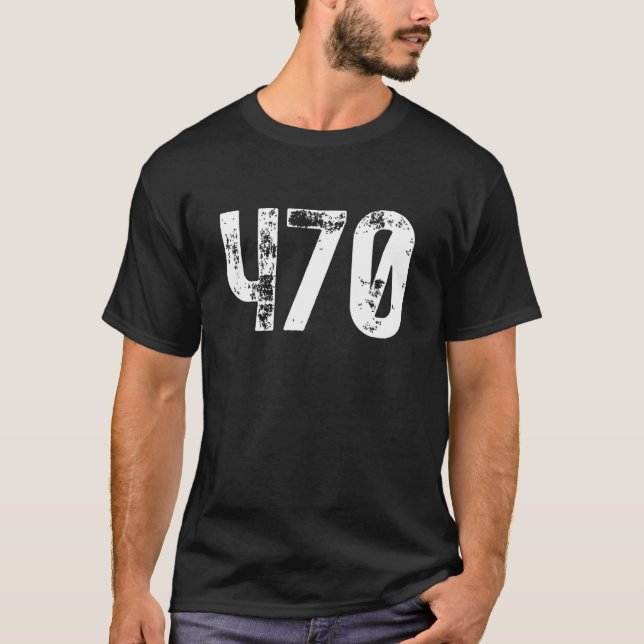 Camiseta 470 Código de área Atlanta GA Teléfono móvil (Anverso)