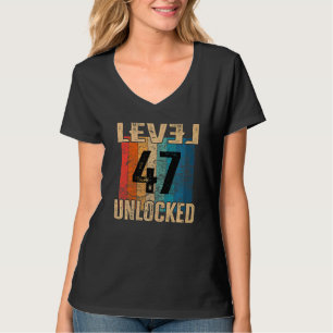 Camiseta 47.º nivel de cumpleaños retro vintage desbloquead