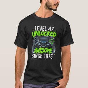 Camiseta 47.º Nivel De Jugamiento De Cumpleaños 47 Desbloqu