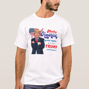 Camiseta 47.º Presidente Trump Negrita Declaración de 2025