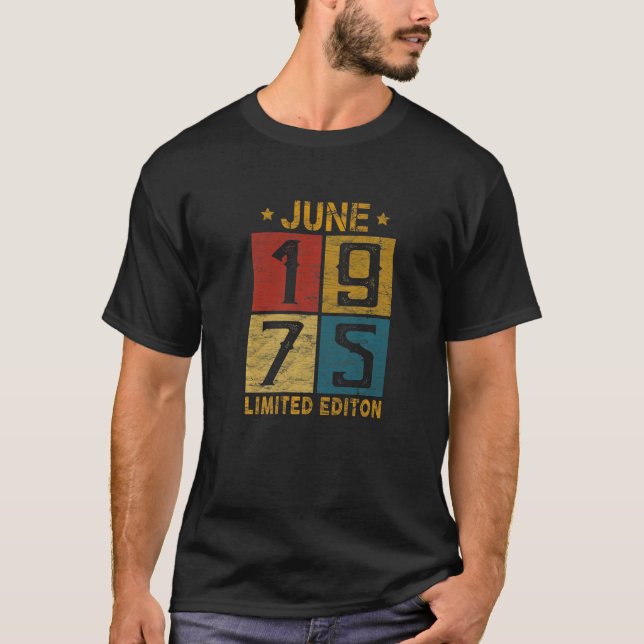 Camiseta 47 Aniversario Junio 1975 Nacido En 1975 47 Años D (Anverso)