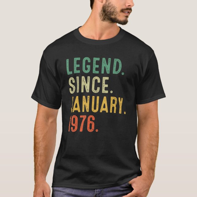 Camiseta 47 años de edad asombrosa desde enero de 1976 47º  (Anverso)