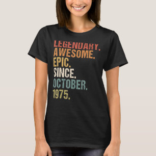 Camiseta 47 años Gracioso desde octubre de 1975 47