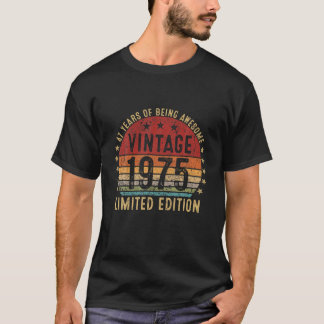 Camiseta 47 Años Vintage 1975 Edición Limitada 47º Nacimien