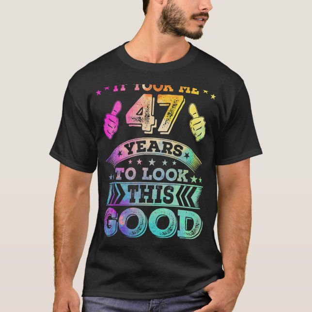 Camiseta 47 cuarenta y siete años Feliz 47.º Prin de cumple (Anverso)