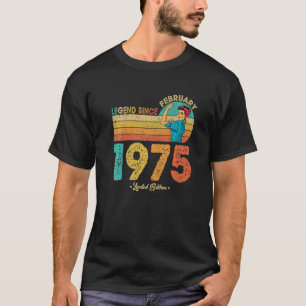 Camiseta 47 cumpleaños febrero 1975 Leyenda desde 1975 47 Y