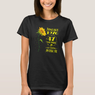 Camiseta 47 cumpleaños Girasol de 47 años Nacido en enero