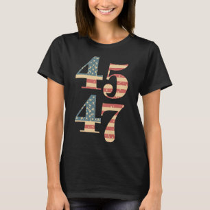 Camiseta 47 Trump 2024: Bandera de época apoya a Trump 45 4