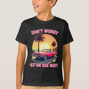 Camiseta 47 Trump Pink Car Ride Retro Estilo Viejo S