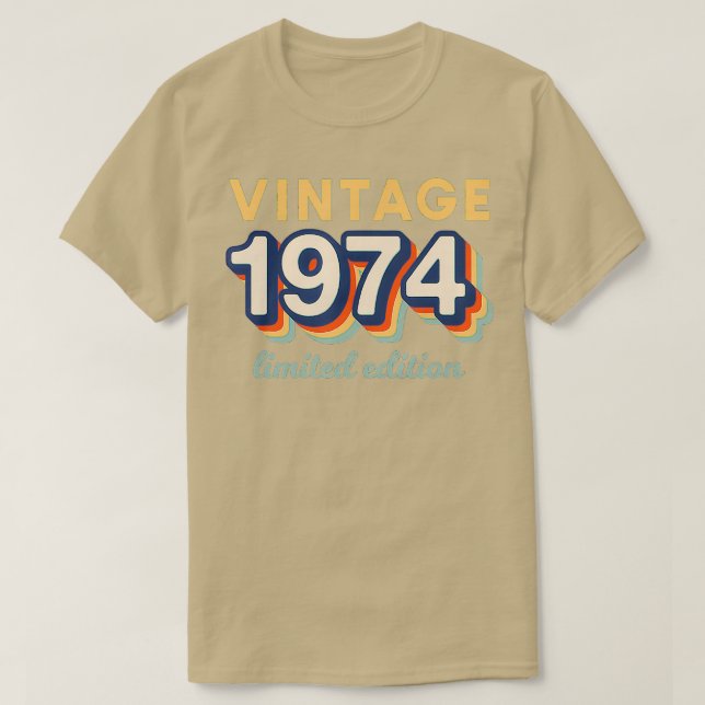 Camiseta 47th Birthday   Vintage 1974 Limited Edition  (Diseño del anverso)