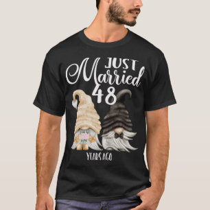 Camiseta 48º Aniversario de Boda  Acaban de Casarse 48 Años