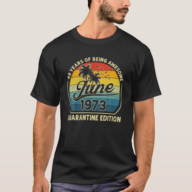 Camiseta 48.ª Retro De Cumpleaños Junio 1973 Cuarenta Y Och (Anverso)
