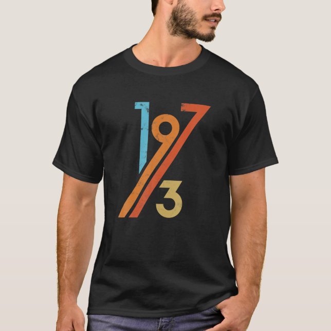 Camiseta 48.º Nacimiento Estilo Retro 70 1973 (Anverso)
