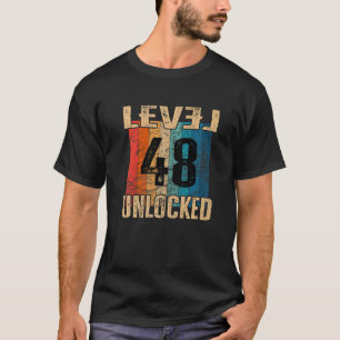 Camiseta 48.º nivel de cumpleaños retro vintage desbloquead