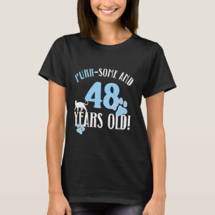 Camiseta 48 Aniversario 48 Años Madre Gato Gato Nacimiento 