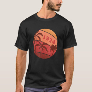 Camiseta 48 Aniversario Clásico Retro Palm Sunset Birthda