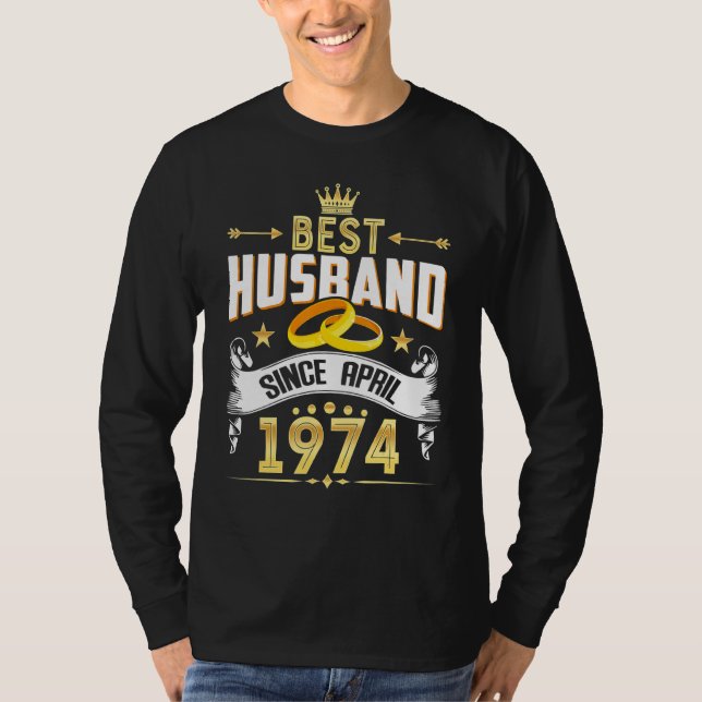 Camiseta 48° Aniversario del Boda Mejor Esposo desde 1974 (Anverso)