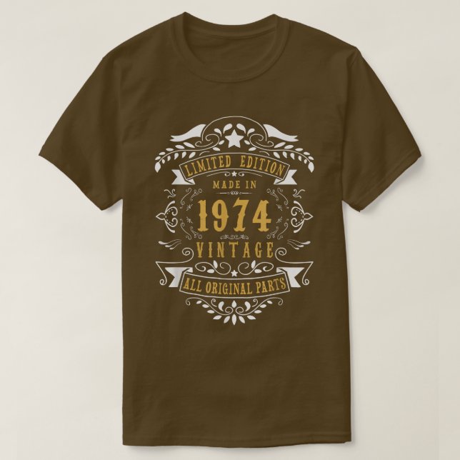 Camiseta 48 Años de edad 48º cumpleaños nacido en 1974 Homb (Diseño del anverso)