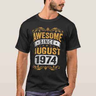 Camiseta 48 años de edad increíble desde agosto de 1974 48º
