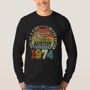 Camiseta 48 años de edad increíble desde agosto de 1974 48º