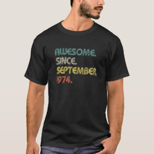 Camiseta 48 años de edad increíble desde septiembre de 1974