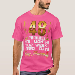 Camiseta 48 años de matrimonio gracioso 48 años de Boda