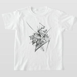 Camiseta 48 Arte Tribal Abstracto Blanco y Negro de Tatuaje