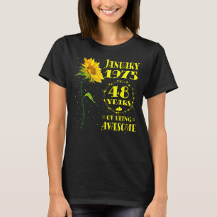 Camiseta 48 cumpleaños Girasol de 48 años Nacido en enero