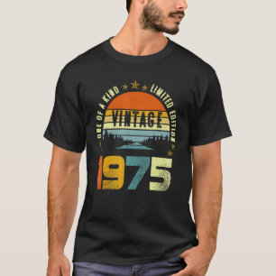 Camiseta 48 Cumpleaños Vintage 1975 Único En Su Clase