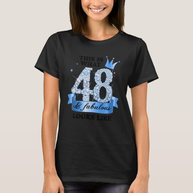 Camiseta 48 & Fabulous I Blue White Party Group Candid Phot (Anverso)