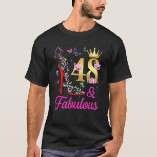 Camiseta 48 y fabulosas mariposas de cumpleaños 48 años H