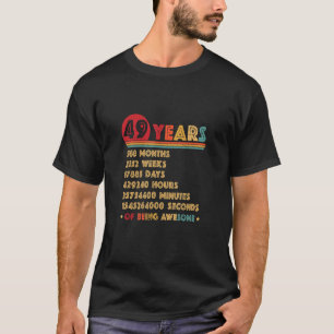 Camiseta 49.ª Cuenta Regresiva De Cumpleaños 49 De Ser Un C