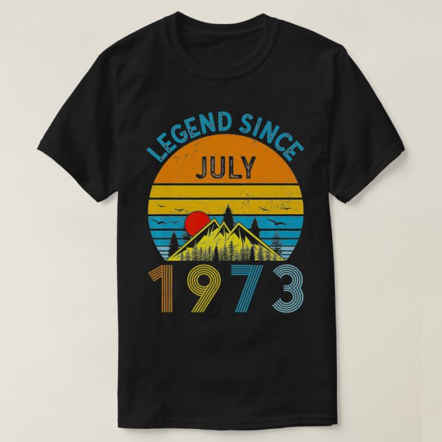 Camiseta 49.ª leyenda de cumpleaños desde julio de 1973 Vin (Diseño del anverso)
