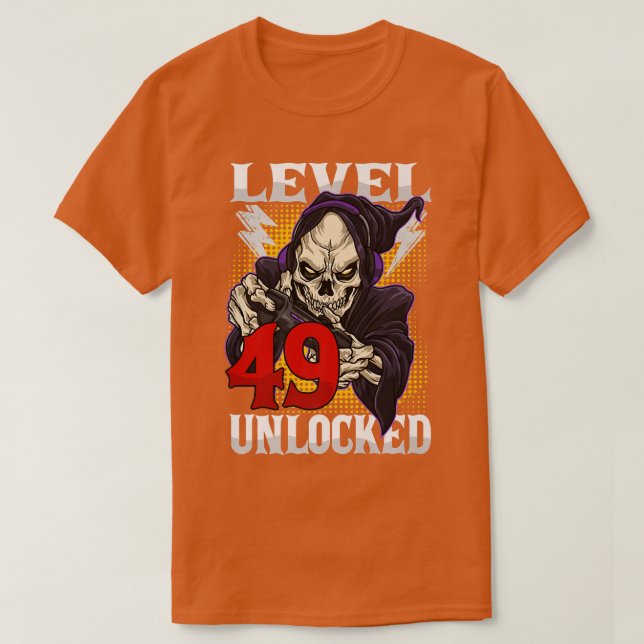 Camiseta 49.º Aniversario del Skeleton Nivel 49 Gama desblo (Diseño del anverso)