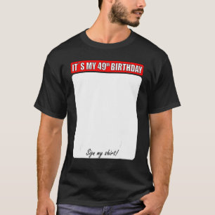 Camiseta 49.º Rótulo de cumpleaños