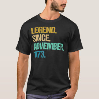 Camiseta 49 años de edad asombrosa desde noviembre de 1973