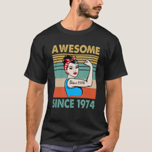 Camiseta 49 años de edad increíble desde 1974 49º cumpleaño