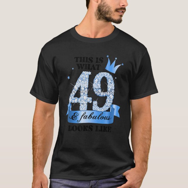 Camiseta 49 & Fabulous I Blue White Party Group Candid Phot (Anverso)