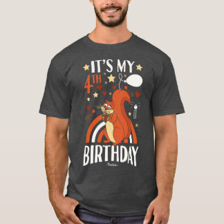 Camiseta 4.ª ardilla de cumpleaños