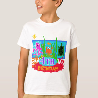 Camiseta 4.ª Aventura Submarina Camisas de Cumpleaños