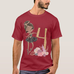Camiseta 4.ª bailarina de ballet Chica negro