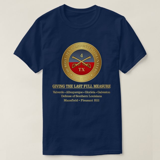 Camiseta 4.ª Caballería de Texas (honores de batalla) (Diseño del anverso)