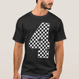 Camiseta 4.ª Carro de Carrera de Cumpleaños de 4 años de ed