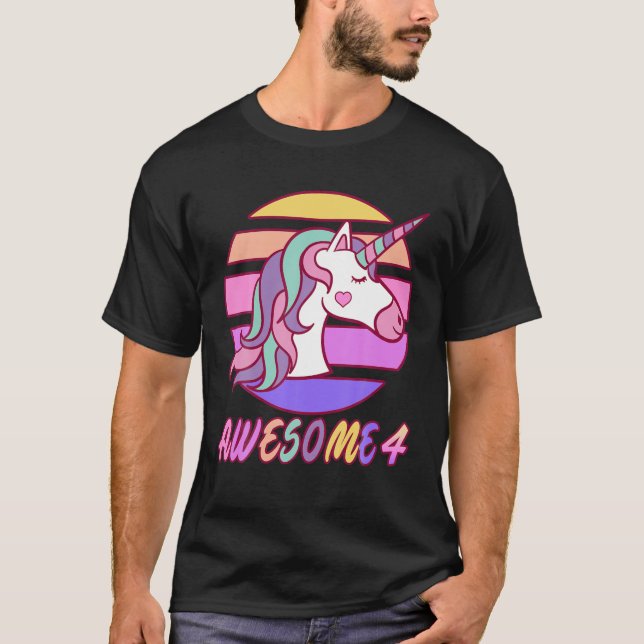 Camiseta 4.ª Chica De Cumpleaños Impresionante Cara De Unic (Anverso)