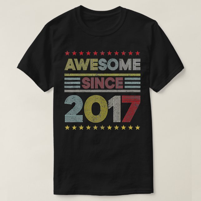 Camiseta 4.ª Decoración De Cumpleaños Increíble Desde 2017  (Diseño del anverso)