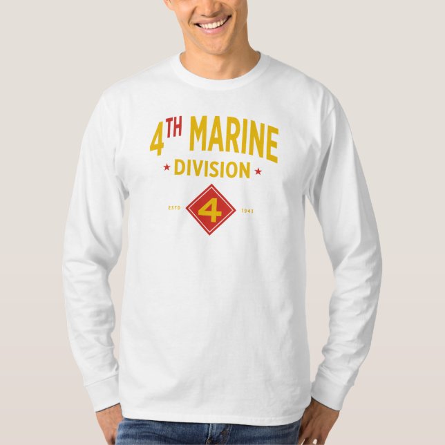 Camiseta 4.ª División Marina de los Estados Unidos Largo (Anverso)